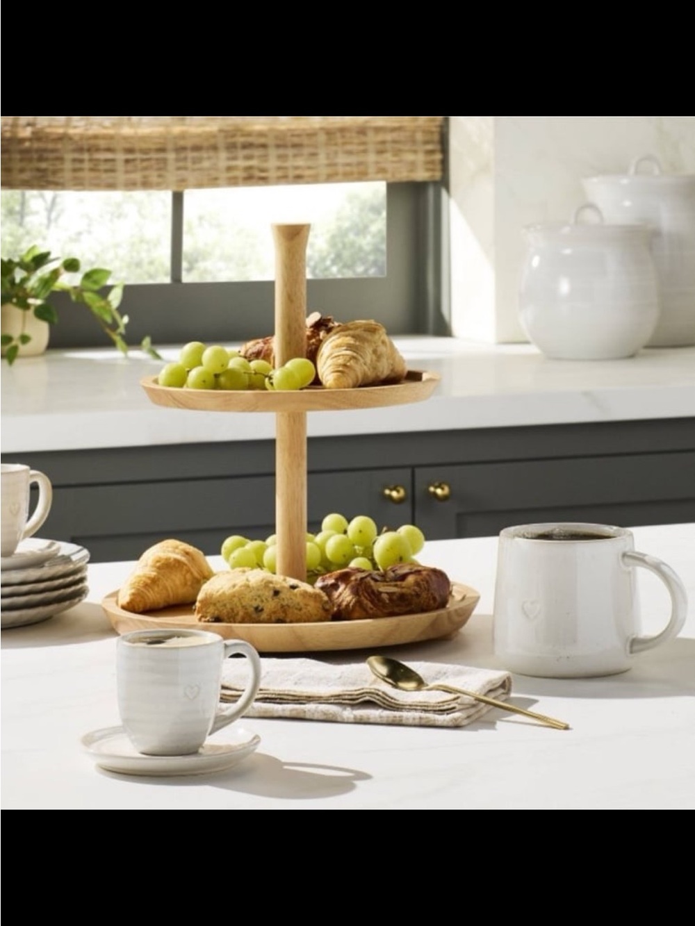 2-Tier Rubberwood Serving Tray - Hearth & Hand™ with Magnolia